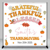 Lofaris Custom Name Date Autumn Vibe Thanksgiving Backdrop